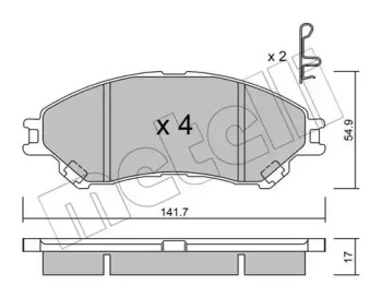 Колодки гальмівні (передні) Suzuki SX4 S-Cross 13-/Vitara 15- METELLI 22-0996-0