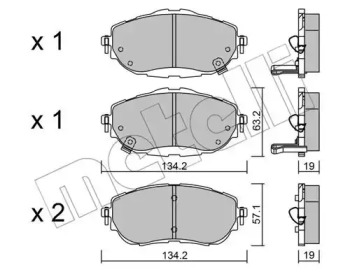 Колодки гальмівні (передні) Toyota Auris II 12-18 METELLI 22-0998-0