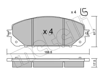Колодки гальмівні (передні) Jeep Cherokee 13- METELLI 22-1000-0