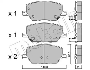 Колодки гальмівні (передні) Fiat 500X 1.4-1.6/1.6-2.0D 14-/ Jeep Renegade1.4-1.6/2.0CRD 14- METELLI 22-1001-0