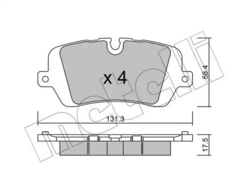 Колодки гальмівні (задні) Land Rover Range Rover 12-/Defender 19-/Discovery V 16- METELLI 22-1025-0