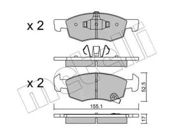 Комплект гальмівних колодок с 4 шт. дисків (РОЗПРОДАЖ) METELLI 22-1034-0