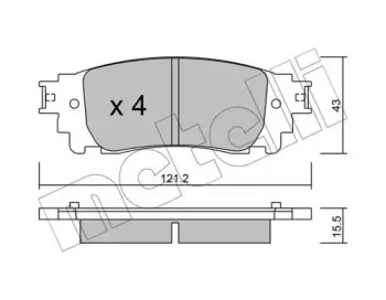 Колодки гальмівні (задні) Lexus NX 14- METELLI 22-1041-0