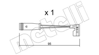 Датчик зносу гальмівних колодок MB Sprinter/VW Crafter 06- (L=95mm) METELLI SU.164