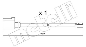 Датчик зносу гальмівних колодок (передніх) VW Touareg 3.0-4.2 10- (L=325mm) METELLI SU.271