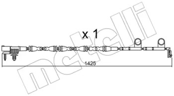 Датчик зносу гальмівних колодок (передніх) Land Rover Range Rover IV 3.0-5.0 D 12- (L=1425mm) METELLI SU.316