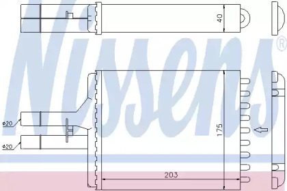 Радіатор системи опалення салона (РОЗПРОДАЖ) Nissens 72656