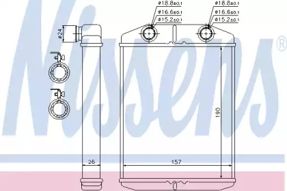 Радиатор обігріу салона Nissens 76514