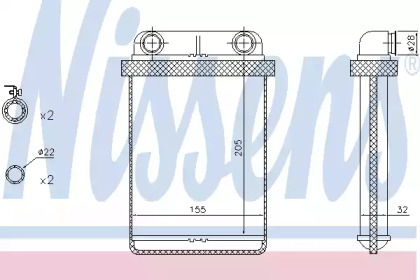 Радіатор обігріу салону Nissens 72671