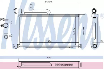 Радіатор обігріу салону Nissens 70233