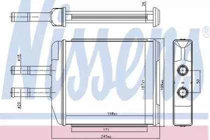 Радіатор обігріву салона Nissens 707072