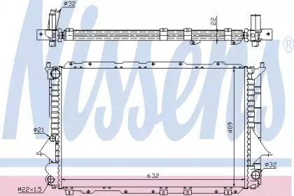 Радіатор системи охолодження Nissens 60458