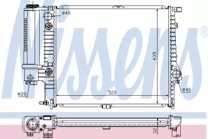 Радиатор системы охлаждения (РОЗПРОДАЖ) Nissens 60709A
