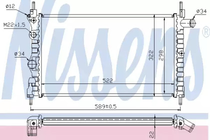 Радиатор системы охлаждения Nissens 63050A