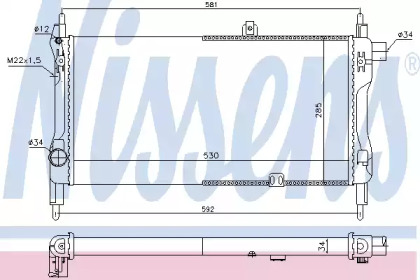 Радиатор системы охлаждения Nissens 632381