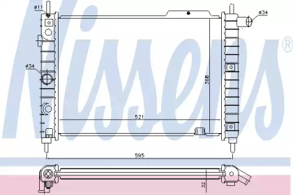 Радиатор системы охлаждения Nissens 63058A