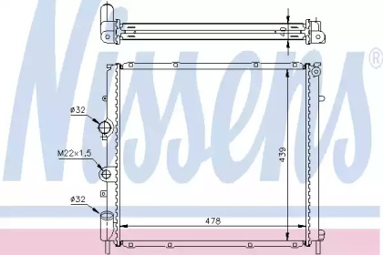 Радіатор системи охолодження Nissens 63854A