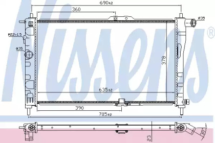 Радіатор системи охолодження Nissens 61651A