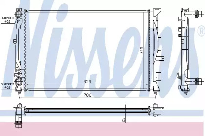 Радиатор системы охлаждения Nissens 60308A