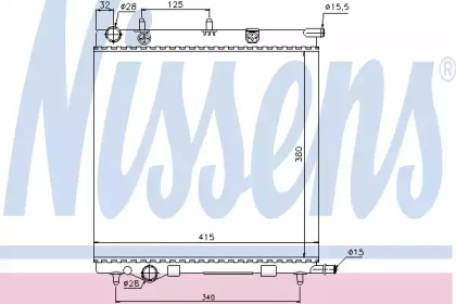 Радіатор системи охолодження Nissens 61284