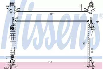 Радиатор системы охлаждения Nissens 63023A