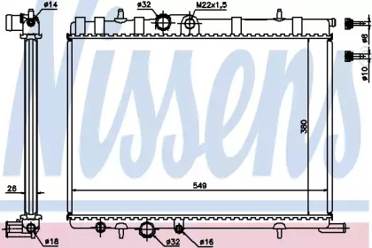 Радиатор системы охлаждения Nissens 63502A