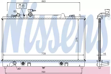 Радиатор системы охлаждения Nissens 62465A