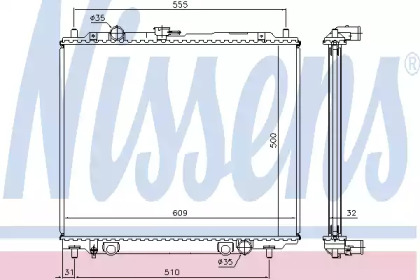 Радиатор системы охлаждения Nissens 62801