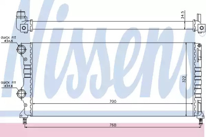 Радиатор системы охлаждения Nissens 61765