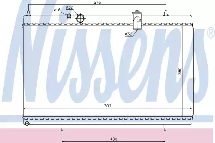Радіатор системи охолодження Nissens 61271