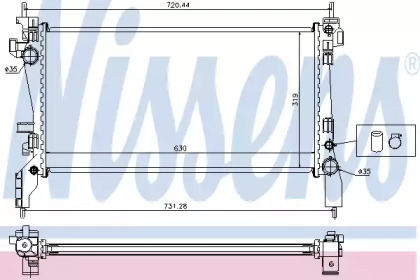 Радіатор системи охолодження Nissens 636004