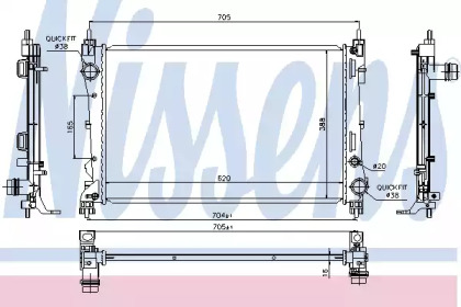 Радіатор системи охолодження Nissens 617854