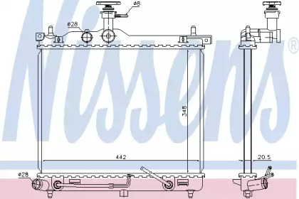Радіатор системи охолодження Nissens 67098