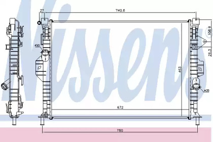 Радіатор системи охолодження Nissens 69253