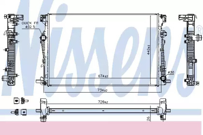 Радиатор системы охлаждения Nissens 61040