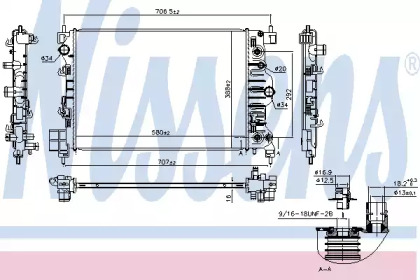 Радиатор системы охлаждения Nissens 61715