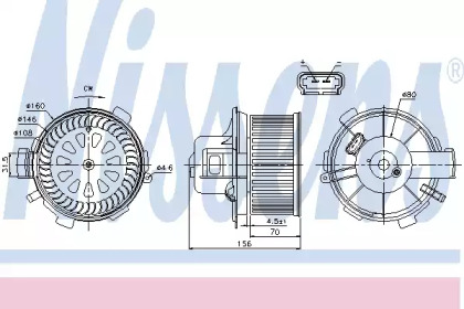 Вентилятор салона Nissens 87045