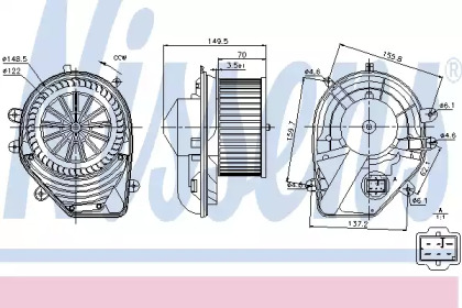 Вентилятор салона Nissens 87060