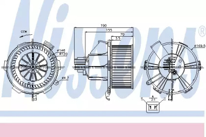 Вентилятор салону Nissens 87085