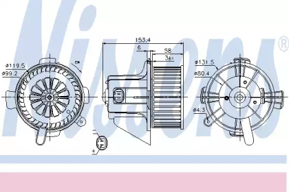 Вентилятор салона Nissens 87090