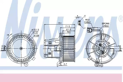 Вентилятор салона Nissens 87109