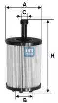 UFI Фильтр масла шт. 2502300