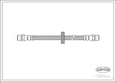 Шланг гальмівний (задній) Audi 80/100/A6/VW Passat/T3 1.6-2.2 -97 CORTECO 19018180