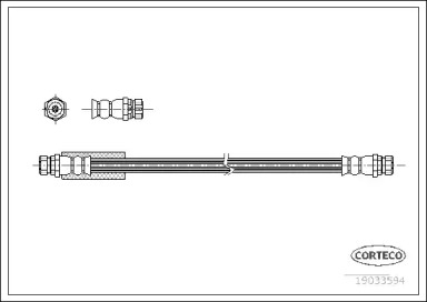 Шланг гальмівний (задній) VW Caddy III/ Passat 1.4-2.0TSI/FSI/ 1.9TDI 05-15 CORTECO 19033594