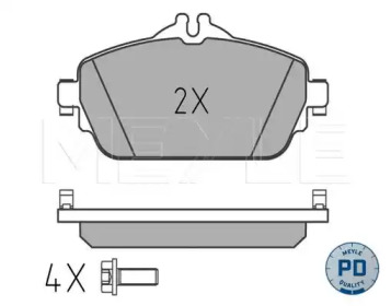 Комплект тормозных колодок MEYLE-PD Quality MEYLE 025 220 3119/PD — фото 2