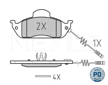 Комплект тормозных колодок MEYLE-PD Quality MEYLE 025 231 9317/PD
