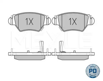 Колодки гальмівні (задні) Opel Astra G/Zafira A 98-09 (Bosch) MEYLE 025 232 5817/PD