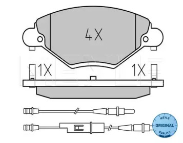 Колодки гальмівні (передні) Citroen C5 01- (з датчиком) MEYLE 025 232 7717/W