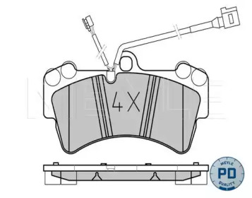 Колодки гальмівні (передні) Audi Q7/ Porsche Cayenne/VW Touareg 02-10 (Brembo) MEYLE 025 236 9317/PD