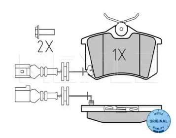 Колодки гальмівні (задні) VW Polo 01-/Skoda Fabia 99-08/Seat Cordoba/Ibiza 02-09(TRW)(з датчиком) MEYLE 025 238 2317/W
